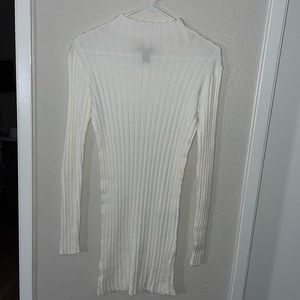 Mini white sweater dress